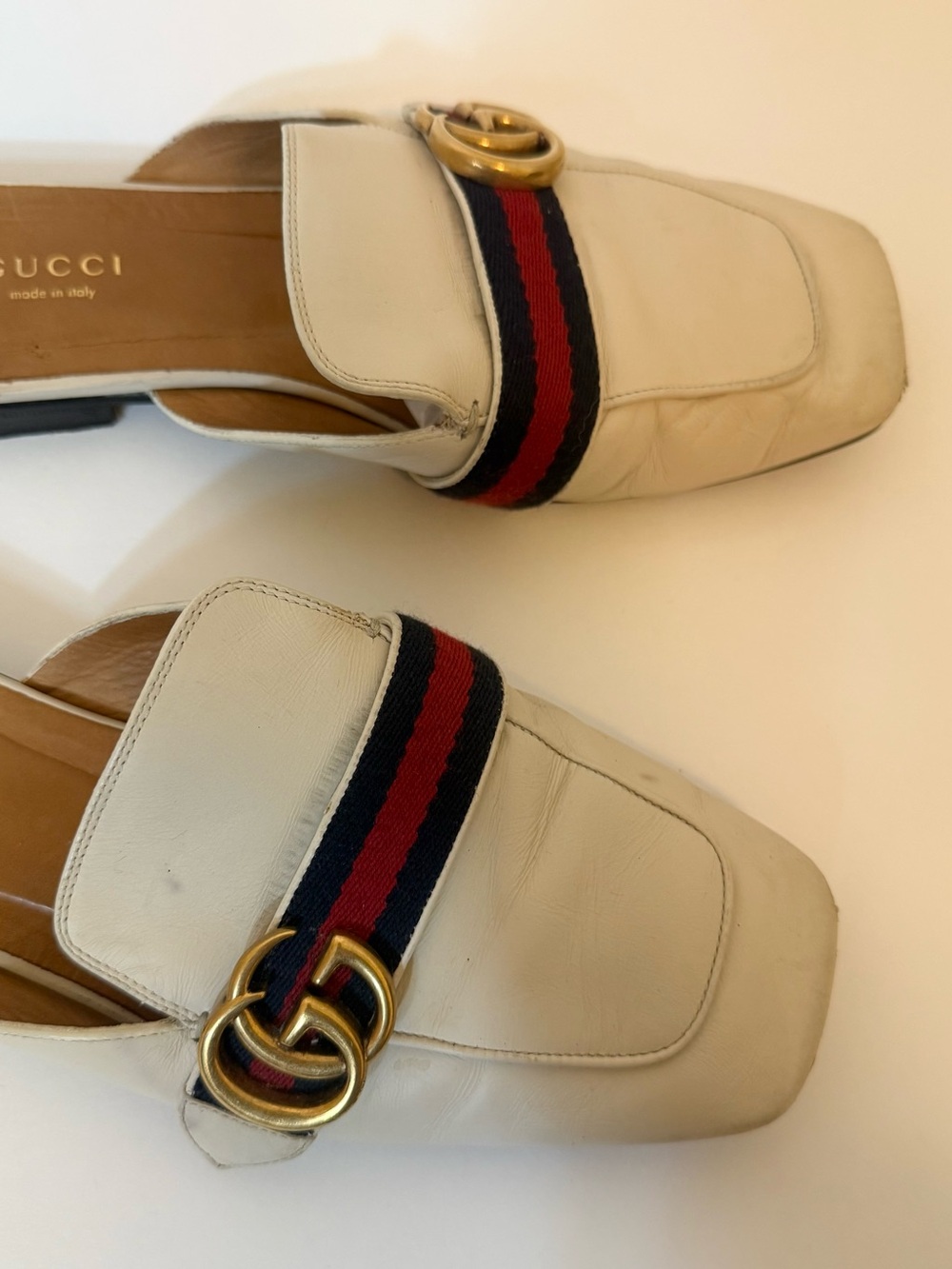 Gucci Women’s Peyton Leather Mule White size EU 39/US 9 - Picture 5 of 10